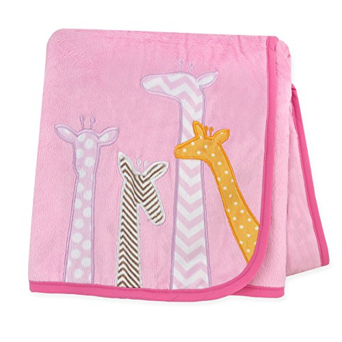 Carter's Plush Valboa with Microplush Blanket, Giraffes/Pink/Orange/White