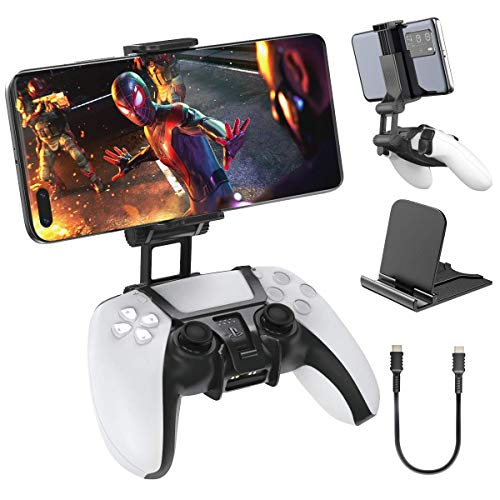 OIVO PS5 Controller Phone Mount Clip, Mobile Gaming Clip Cell Phone Stand Holder Replacement for Playstation 5 Dualsense Controller Remote Play, Playstation 4 Skins