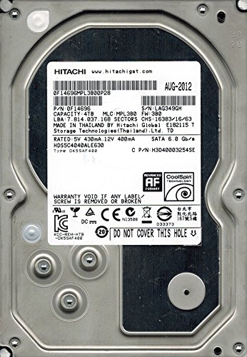 Hitachi HDS5C4040ALE630 P/N: 0F14696 MLC: MPL3B0 4TB