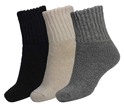 BomKinta Women Winter Solid Socks Thick Warm Wool Socks Cozy Crew Socks for Women Christmas Gift, Medium