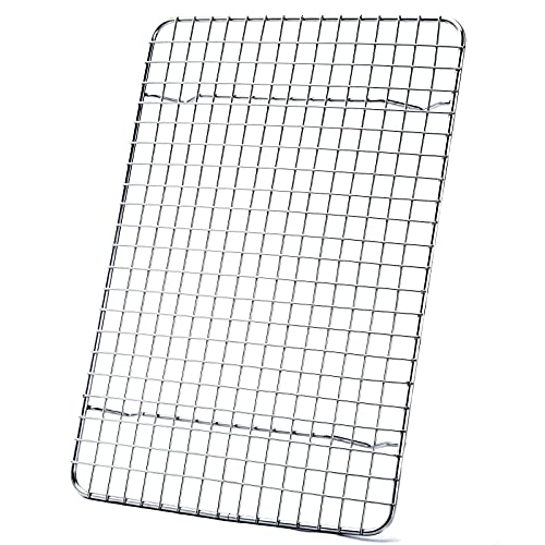Aisoso Cooling Rack For Baking, Baking Rack with 18/8 Stainless Steel Bold Grid Wire, Multi Use Oven Rack Fit Quarter Sheet Pan, Oven and Dishwasher Safe, 8.5 x 12 Inches