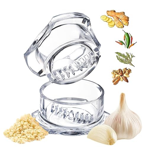 Nextrend Garlic Twister 4th Gen - Ginger, Herb, Nuts & More - Handheld Kitchen Mincer, BPA Free, Dishwasher Safe (Clear)