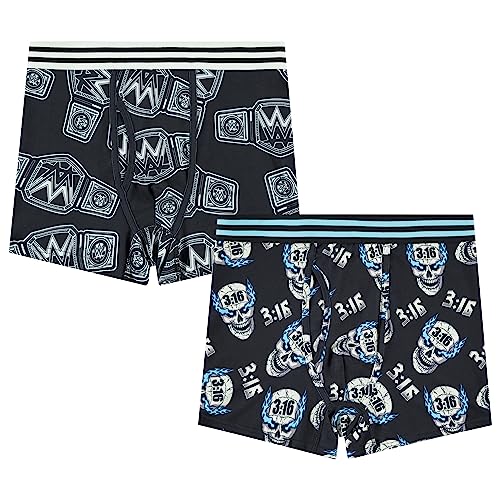 WWE Superstars Mens Boxer Briefs - John Cena, Undertaker, Roman Reigns, The Rock, Stone Cold, Hulk Hogan - Mens 2 Pack Boxer Briefs Underwear (Multi, X-Large)