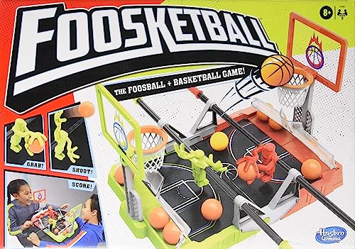 Hasbro Gaming Foosketball, The Foosball Plus Basketball Shoot and Score not searched Tabletop Game for Kids Ages 8 and Up, for 2 Players