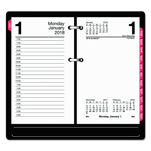 AT-A-GLANCE E717T50 Desk Calendar Refill with Tabs, 3 1/2 x 6, White, 2016