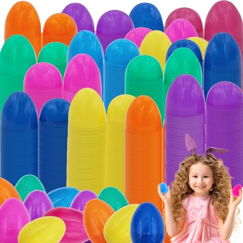 The Dreidel Company Fillable Easter Eggs with Hinge Bulk Colorful Bright Plastic Easter Eggs, Perfect for Easter Egg Hunt, Suprise Egg, Easter Hunt, 2.25' Assorted Colors (50-Pack)