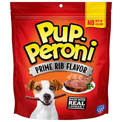 Pup-Peroni Dog Treats, Prime Rib Flavor, 22.5 Ounce, Made with Real Steak, No Red 40 or Fillers