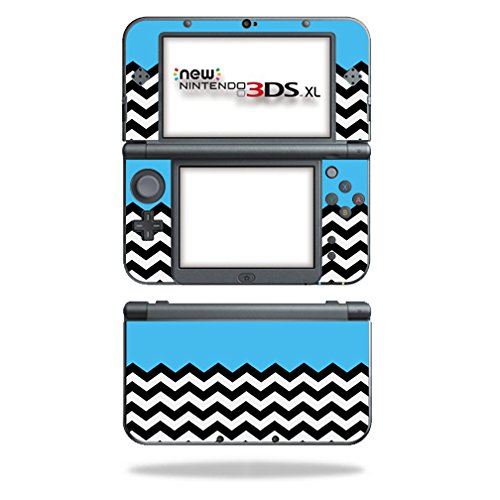 MightySkins Skin Compatible with Nintendo 3DS XL (2015) - Baby Blue Chevron | Protective, Durable, and Unique Vinyl Decal wrap Cover | Easy to Apply, Remove, and Change Styles | Made in The USA