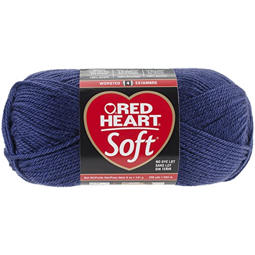 RED HEART Navy Soft Yarn, 1 Pack
