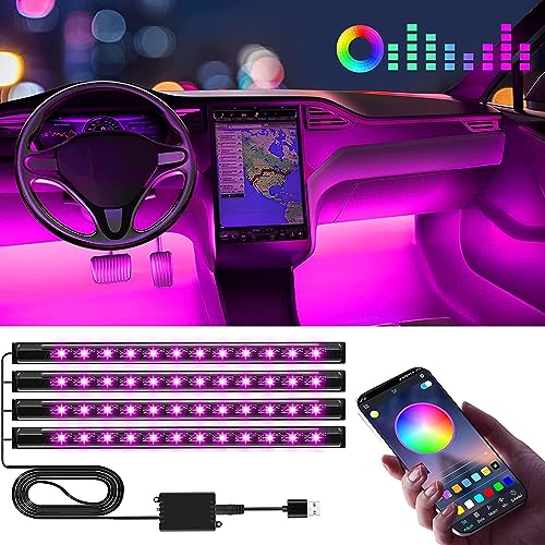 Car Accessories for Women: Interior Car Lights Winzwon Car Led Lights, Gifts for Men, APP Control Inside Car Decor with USB Port, Music Sync Color Change Lights for Jeep Truck, 12V