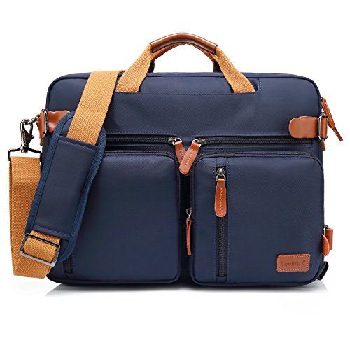 CoolBELL Convertible Backpack Messenger Bag Shoulder Bag Laptop Case Handbag Business Briefcase Multi-Functional Travel Rucksack Fits 17.3 Inch Laptop for Men/Women (Blue)