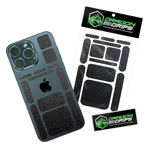 Dragon Grips Grip Tape Cell Phone Mouse Stickers Black 13 pc Multi-Purpose Set Rubberized Stickers. Rubber Adhesive Strips for Phone, Laptop, iPad, iPhone, Tablets & Gaming