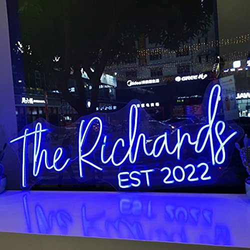 Custom Neon Signs, Personalised Large Led Neon Lights Sign Customizable for Wall Decor Wedding Birthday Party Bedroom Bar Shop Name Logo Lights (Optional 16' to 55')