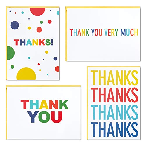 Hallmark Thank You Cards Assortment, Primary Colors (48 Thank You Notes for Kids and Adults) for Graduation, Baby Shower, Birthdays, All Occasion