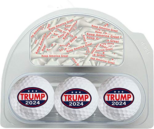 Donald Trump 2024 Golf Ball 3pk w/20 tees #2 • Great Gift IDEA from Moms, DADS and Kids - Perfect for The Person who has Everything.