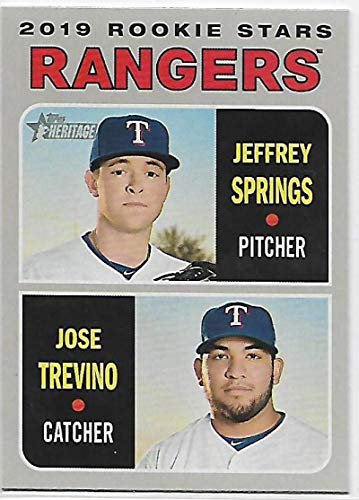 2019 Topps Heritage #317 Jeffrey Springs/Jose Trevino Texas Rangers Rookie Baseball Card