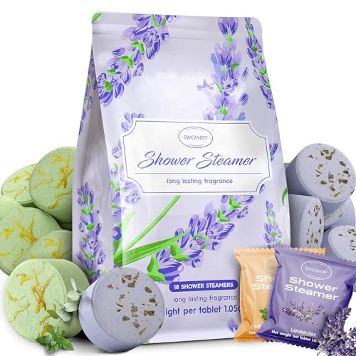 SWCANDY Shower Steamers Aromatherapy Mothers Day Gifts for Mom, 18 PCS Eucalyptus for Shower Lavender Shower Tablets, Self Care & Spa Mother's Day Gifts with Natural Essential Oils