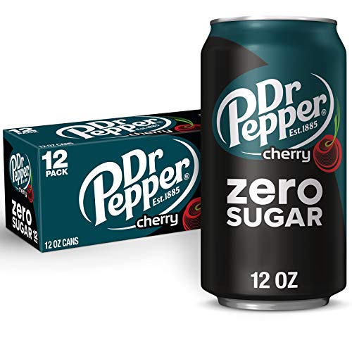Dr Pepper Cherry Zero Sugar Soda, 12 fl oz cans (Pack of 12)