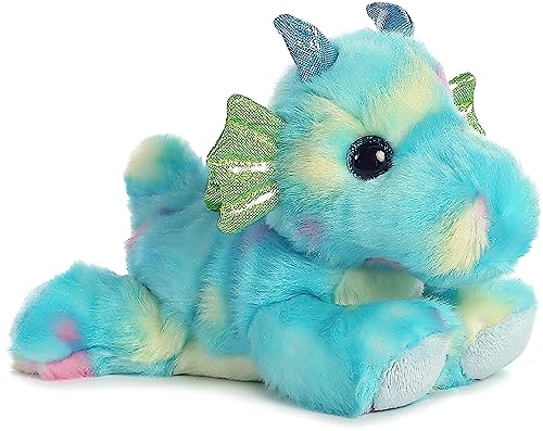 Aurora Vibrant Bright Fancies Sprinkles Dragon Stuffed Animal - Eye-Catching Fun - Delightful Cuddles - Blue 7 Inches