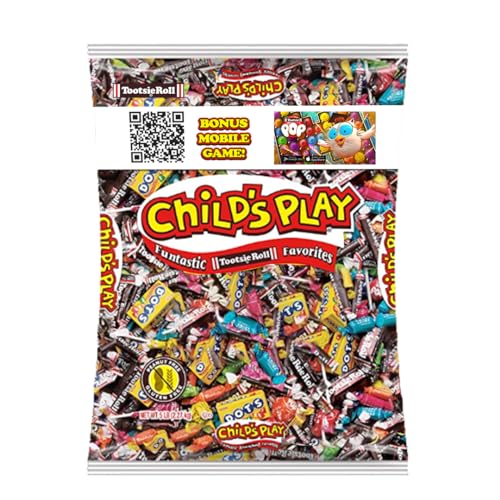 Tootsie Roll Child's Play Candy Favorites with Bonus Mobile Game, 5 Pounds of Individually Wrapped Party Candy - Funtastic Candy Variety Mix Bag - Peanut Free, Gluten Free (5 Pounds)