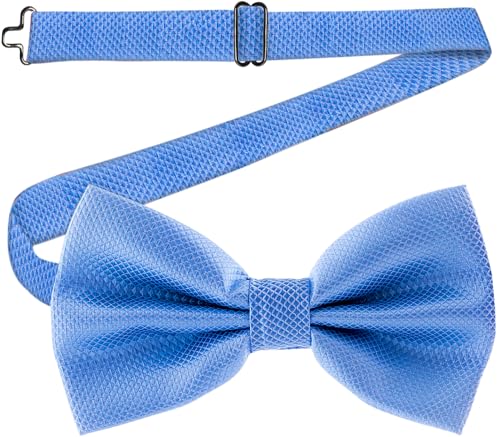Man of Men Tuxedo Bow Tie – Pretied Men's Bow Ties with Adjustable Strap – Bowties for Formal Wears – Satin Polyester Patterned Bow Ties for Men – Color of Choice