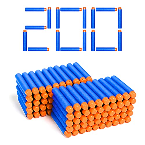200 Nerf N Strike Blaster Compatible Dart Bullets, Compatible with All Elite 2.0 Series Blasters Blue