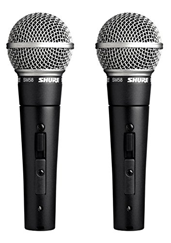 Shure SM58S Professional Vocal Microphone w/On/Off Switch (2 Pack), XLR