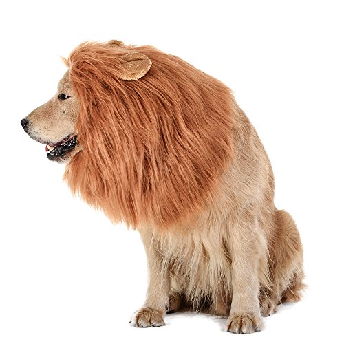 TOMSENN Realistic & Funny Lion Mane for Dogs - Complementary Lion Mane for Dog Costumes for Medium to Large Sized Dogs
