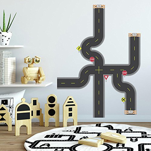 RoomMates RMK1720SCS Build-A-Road Peel and Stick Wall Decals 10 inch x 18 inch