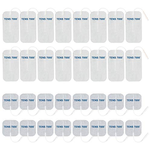 TENS 7000 Official TENS Unit Replacement Pads 32 Pack - 16-2' X 2', 16-2' X 4' TENS Unit Electrode Pads Compatible with Most TENS Machines Replacement Electrodes Value Pack