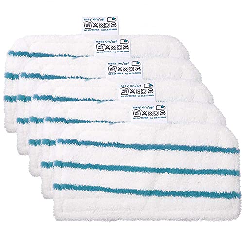 5 Pack Washable Microfiber Steam-Mop Cleaning Pads Compatible with All Black+Decker Steam Mops, SM1600, SM1610, SM1620, SM1630, SMH1621, HSMC1300FX, HSMC1321, HSMC1361SG