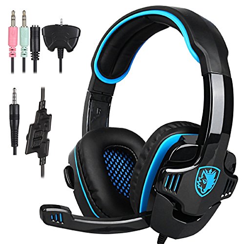 Stereo Gaming Headphone Headset with Microphone (Blue)