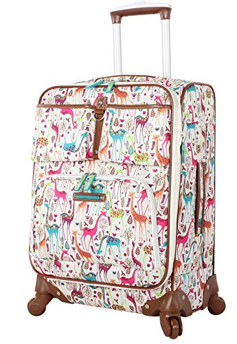 Lily Bloom Luggage Carry On Expandable Design Pattern Suitcase For Woman With Spinner Wheels (20in, Giraffe Park)