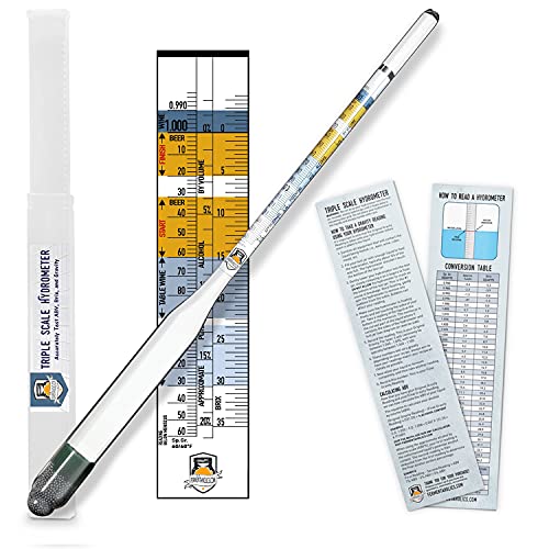 Fermentaholics Hydrometer | Monitor and Test Your Homebrew | Homebrewed Beer, Wine, Mead, Cider, and More | Easily Measure Specific Gravity