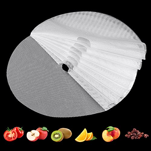 (8 Pack) Round Silicone Dehydrator Sheets, Dostk Premium Non Stick Silicone Mesh for Fruit Dehydrator, Dehydrator Tray Liner Reusable (Round 13' Diameter)