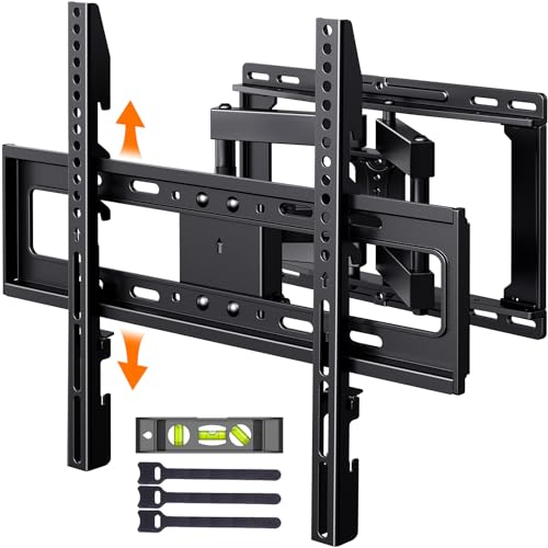 Perlegear Full Motion TV Wall Mount for 26-65 inch TVs, TV Bracket Supports Swivel Articulating Level Extension Tilt Arms, Max VESA 400x400mm up to 99lbs, 16' Wood Studs, PGMFK4