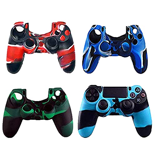 Silicone PS4 Controller Skin, 4 Pack Camouflage Protective Cover for Sony Playstation 4 PS4/PS4 Slim/PS4 Pro Controller (4 Pack)