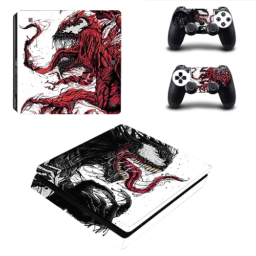 Vanknight Vinyl Decal Skin Stickers Super Hero Cover for PS4 Slim S Console Controllers Alien Monster
