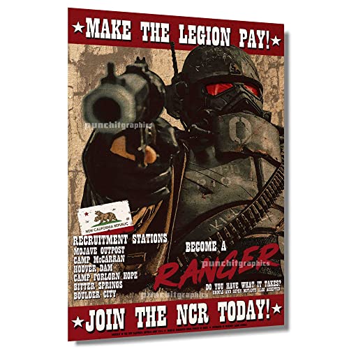 Fallout New Vegas Make the Legion Pay! Join the New California Republic NCR Original Art Print 11x17