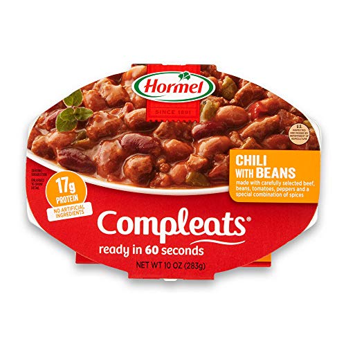 HORMEL COMPLEATS Chili with Beans Microwave Tray, 10 Ounces (Pack of 6)