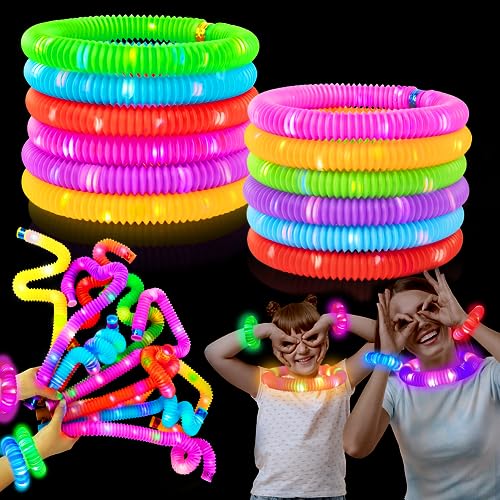 Kannove Glow Sticks Party Packs 12PCS-Glow in Dark Party Favor Supplies for Kids,Light Up Glow Necklaces Bracelets Accessories for Boys Girls,Neon Party Decorations for Birthday Camping Wedding Dance