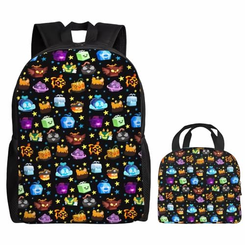 Dekinkat Cute cartoon blox fruits Elementary Daypacks Backpacks Set With Lunch Bag College Bookbag Laptop Bags Study Travel Work