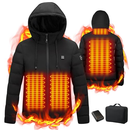 Wodesid Heated Coat with Battery Electric Jacket Heating Vest for Motorcycle Riding Hunting