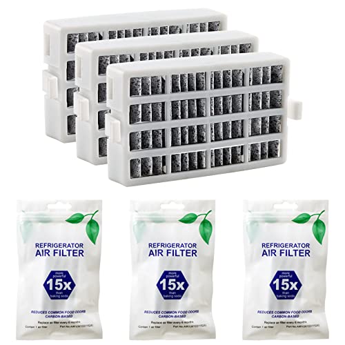 W10311524 AIR1 Refrigerator Air Filter Cartridge Replacement for Whirlpool Kenmore Refrigerator Compatible with Fresh Flow Refrigerator Air Filter, 3 Pack, White