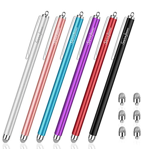 StylusHome Stylus Pens for Touch Screens (6 Pcs), Sensitivity Capacitive Stylus Fiber Tips Touch Screen Pen with 6 Extra Replaceable Tips for for iPad iPhone Tablets All Universal Touch Devices