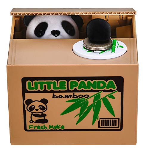 HmiL-U Panda Stealing Money Bank, Piggy Bank for Kids, Coin Bank for Money Saving, Automatic Stealing Money with English Speaking, Creative Gift