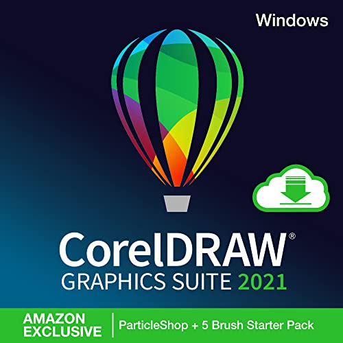 [Old Version] CorelDRAW Graphics Suite 2021 | Graphic Design Software for Professionals | Vector Illustration, Layout, and Image Editing | Amazon Exclusive ParticleShop Brush Pack [PC Download]