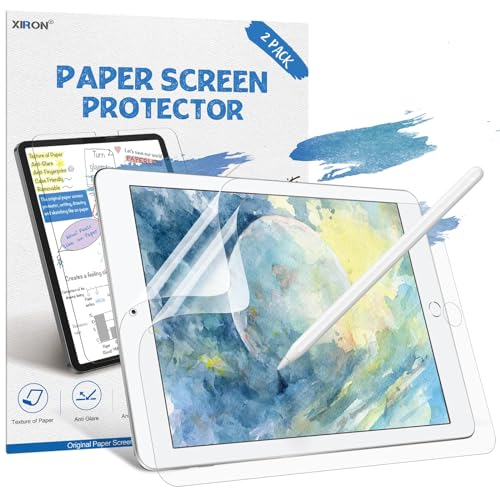 XIRON [2 PACK] Paper Screen Protector for iPad 9th/8th/7th Generation (10.2 Inch, 2021/2020/2019), Matte PET Film for iPad 10.2, Write and Draw Like on Paper, Anti Glare Screen Protector