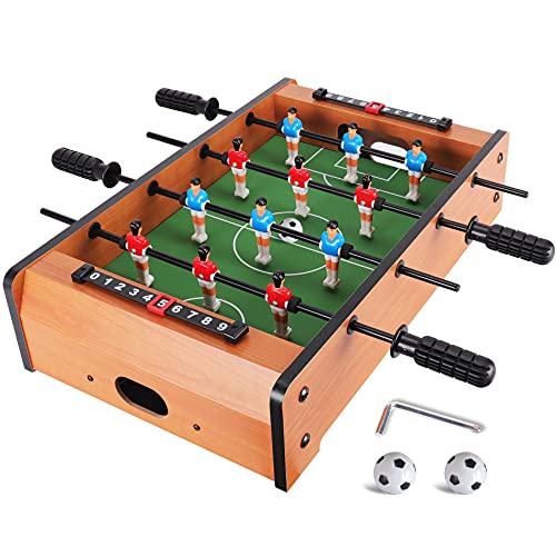 WIN.MAX Mini Foosball Table (Upgrade) 20-Inch Foosball Table Adult Size Top Football/Soccer Game Table for Kids Easy to Store