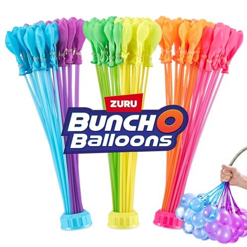 Bunch O Balloons Tropical Party (3 Pack) by ZURU, 100+ Rapid-Filling Self-Sealing Tropical Colored Water Balloons for Outdoor Family, Friends, Children Summer Fun (3 Pack)